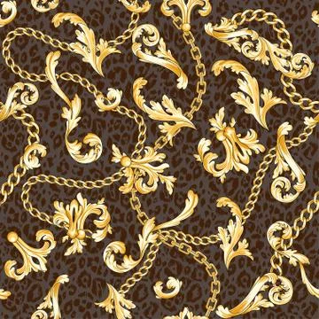 Chains mixed on animal backdrop Stock Illustration