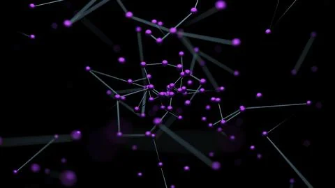 Chains with molecules in flow. Design. Emerging flow of compounds with molecules Stock Illustration
