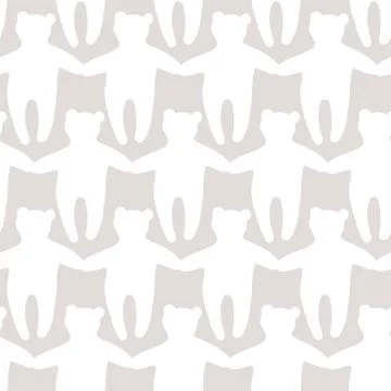 Chains of papercut bear silhouettes seamless vector pattern Stock Illustration