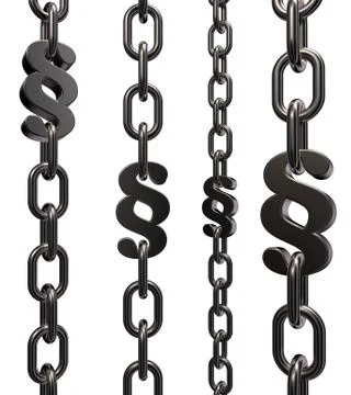 Chains with paragraph symbol on white background - 3d illustration イラスト素材