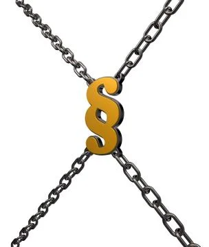 Chains with paragraph symbol on white background - 3d illustration Stock Illustration