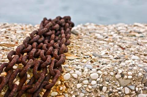 Chains on the pier Stock Photos