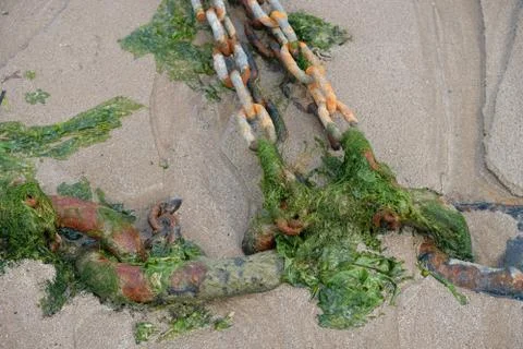 Chains on Sand Stock-Fotos