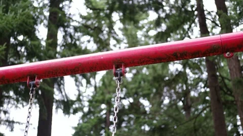Chains on a swing set on a playground Stock-Footage 325140012
