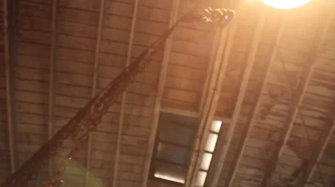 Chains in warehouse 1064 HD Stock Footage 1101424