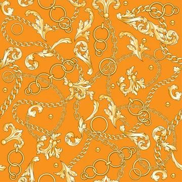 Chains on yellow backdrop Stock Illustration