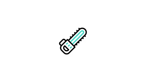 Chainsaw Animated Icon Stock Footage 320340956
