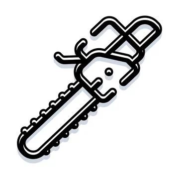 Chainsaw construction tool for logging industry work Stock Illustration