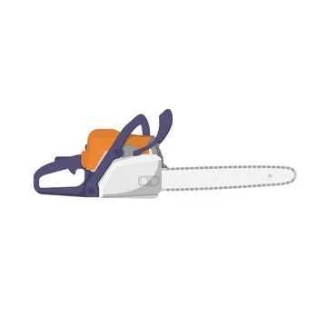 Chainsaw Flat Illustration. Clean Icon Design Element on Isolated White Bac.. イラスト素材