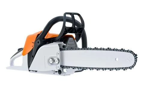 Chainsaw gasoline white Stock-Illustration