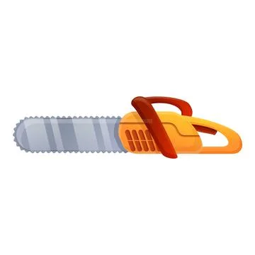 Chainsaw icon, cartoon style Illustrazione stock
