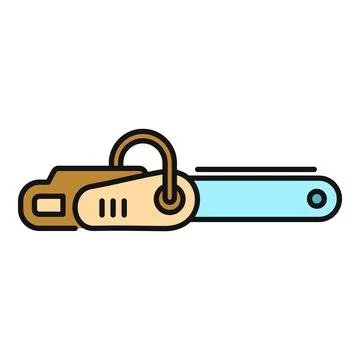 Chainsaw icon representing cutting wood and working Stock Illustration