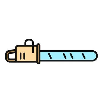 Chainsaw icon representing logging and cutting wood Stock Illustration