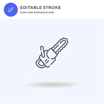 Chainsaw icon vector, filled flat sign, solid pictogram isolated on white, lo Illustrazione stock