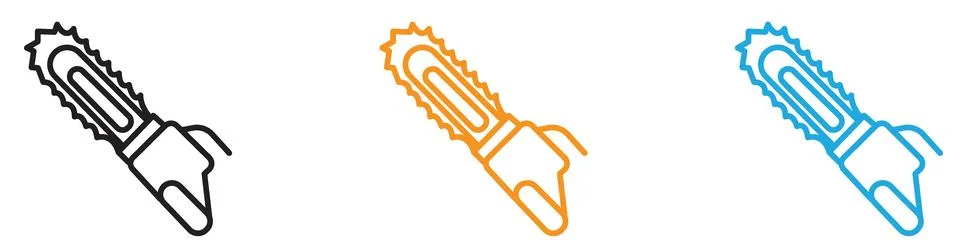 Chainsaw icon vector logo set collection for web app ui Stock Illustration