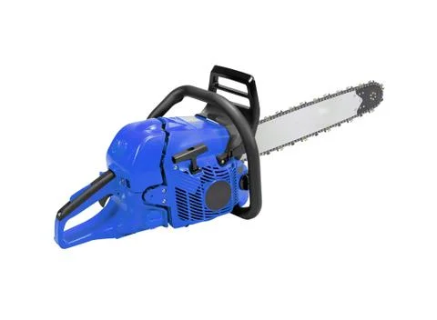 Chainsaw isolated on the white background Stock Photos