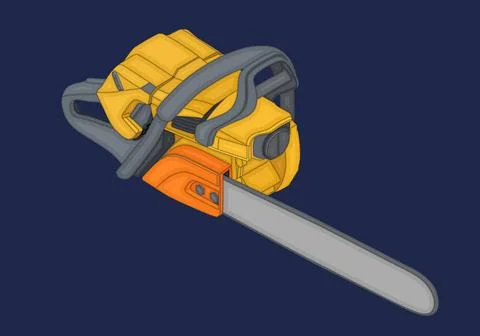 Chainsaw isometric flat vector 3d Handle chainsaw isometric flat vector 3d... Stockfoto's