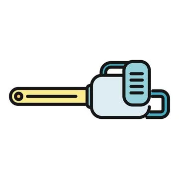 Chainsaw power tool for cutting wood illustration Stock Illustration