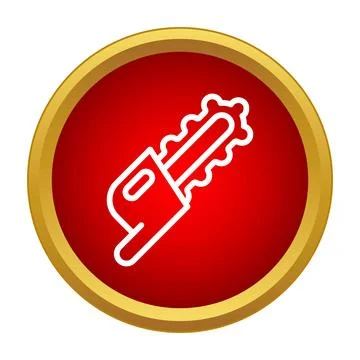 Chainsaw power tool icon for construction concept Illustrazione stock