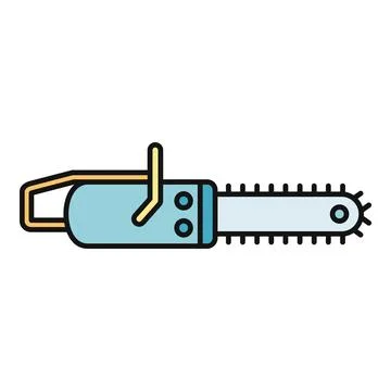Chainsaw power tool icon for forestry woodcutting Stock Illustration