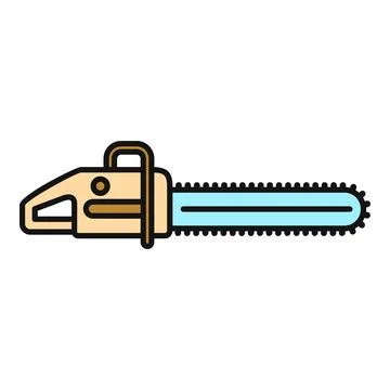 Chainsaw power tool icon symbol for woodcutting Stock Illustration