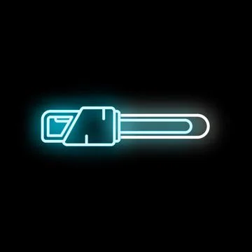 Chainsaw power tool neon glowing icon Ilustração Stock
