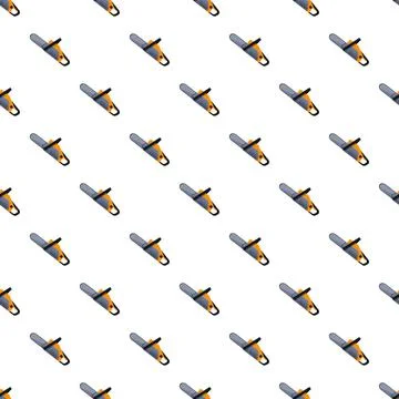 Chainsaw power tool seamless pattern background Stock Illustration
