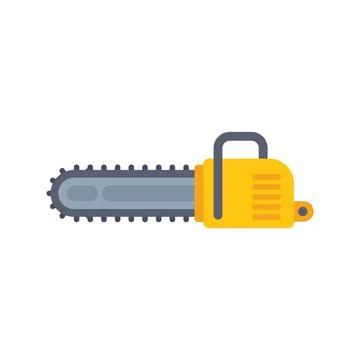 Chainsaw with sharp teeth for cutting wood logs Stock Illustration