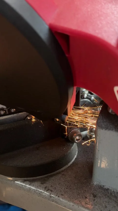 Chainsaw Sharpening Machine in Russia Stock Footage 341574304