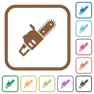 Chainsaw simple icons Stock Illustration