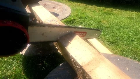 Chainsaw slow motion 1 Stock Footage 151639078