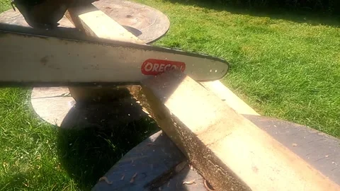 Chainsaw slow motion 3 Stock Footage 151639048