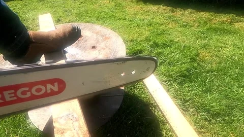 Chainsaw slow motion 6 Stock Footage 151638955