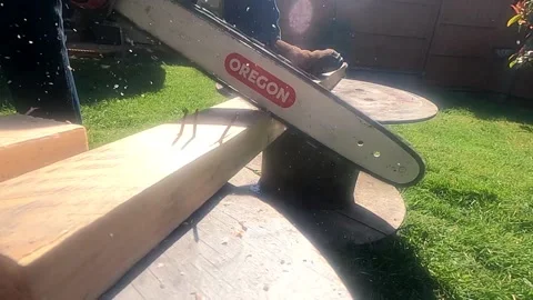 Chainsaw slow motion 8 Stock Footage 151638664