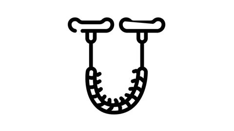 Chainsaw tool black icon animation 스톡 동영상 156675945