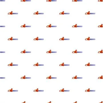 Chainsaw tool creating a repeated pattern on a white background Illustrazione stock