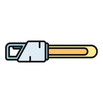 Chainsaw tool for logging and tree cutting icon Stock Illustration