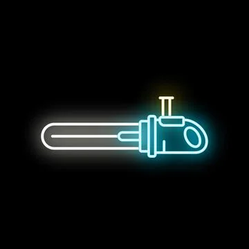 Chainsaw tool neon glowing icon vector illustration Stock Illustration