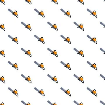 Chainsaw tool pattern on white background 스톡 일러스트