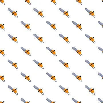 Chainsaw tool repeating seamless pattern on white background Illustrazione stock