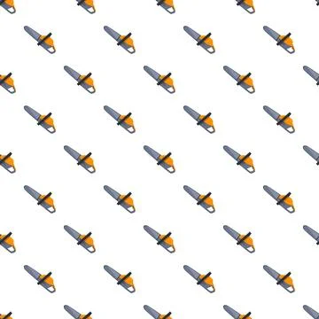 Chainsaw tools flat pattern seamless background illustration Illustrazione stock
