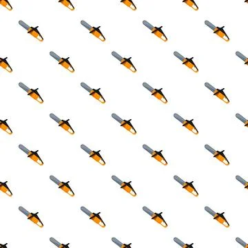 Chainsaw tools forming a repeated seamless pattern background Illustrazione stock