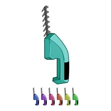 Chainsaw tree trimmer cartoon vector graphic Stock Illustration