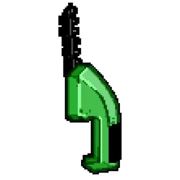 Chainsaw tree trimmer pixel art vector illustration Illustrazione stock