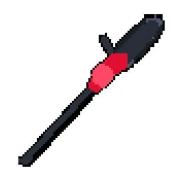 Chainsaw tree trimmer pixel art vector illustration Stock Illustration