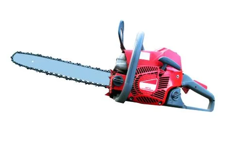 Chainsaw on a white background Stock Photos