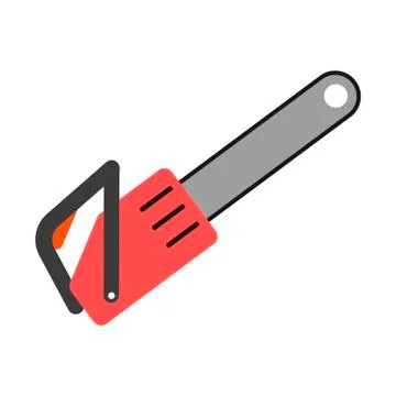 Chainsaw on white background. Vector illustration in trendy flat style. ESP 10. Illustrazione stock