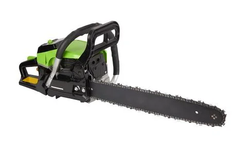 Chainsaw on white Stock Photos