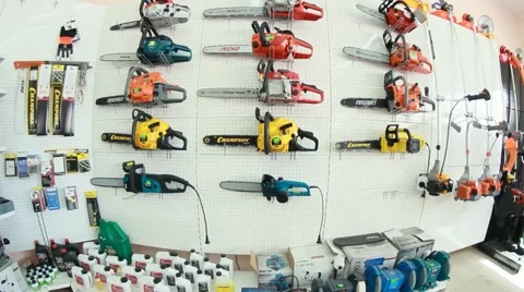 Chainsaws in the power tool market 스톡 동영상 51298324