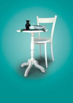 Chair and table Stock Illustration
